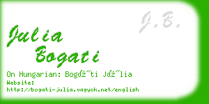 julia bogati business card